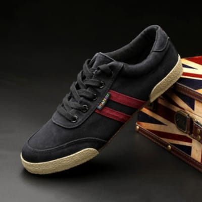 Picture of Spring and Summer Casual Canvas Shoes for Men, Classic Double-Strap Lace-Up Student Versatile Shoe