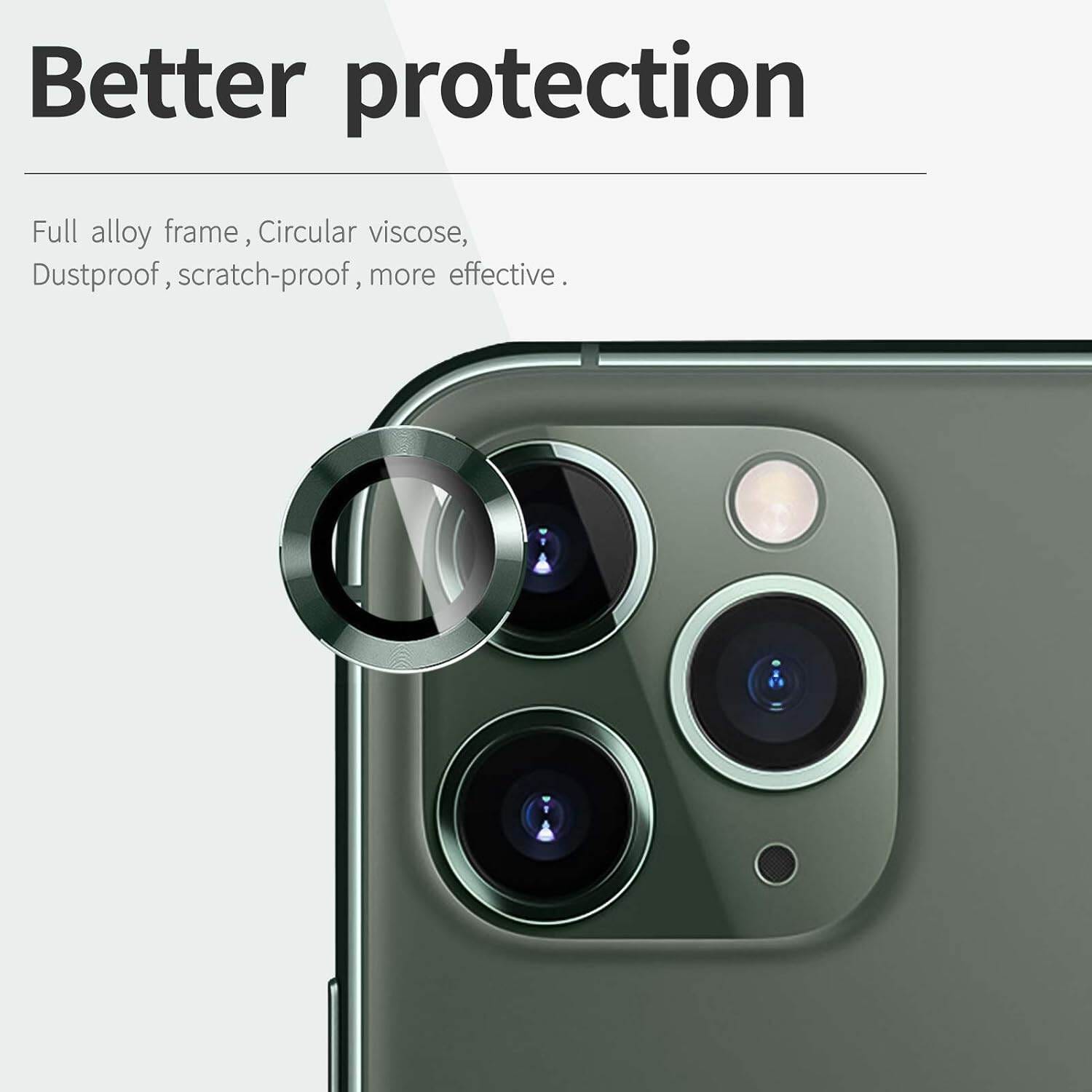 Picture of Camera Protector for iPhone 11 Pro Max Green WSKEN Ring Camera Lens Protector for Mobile