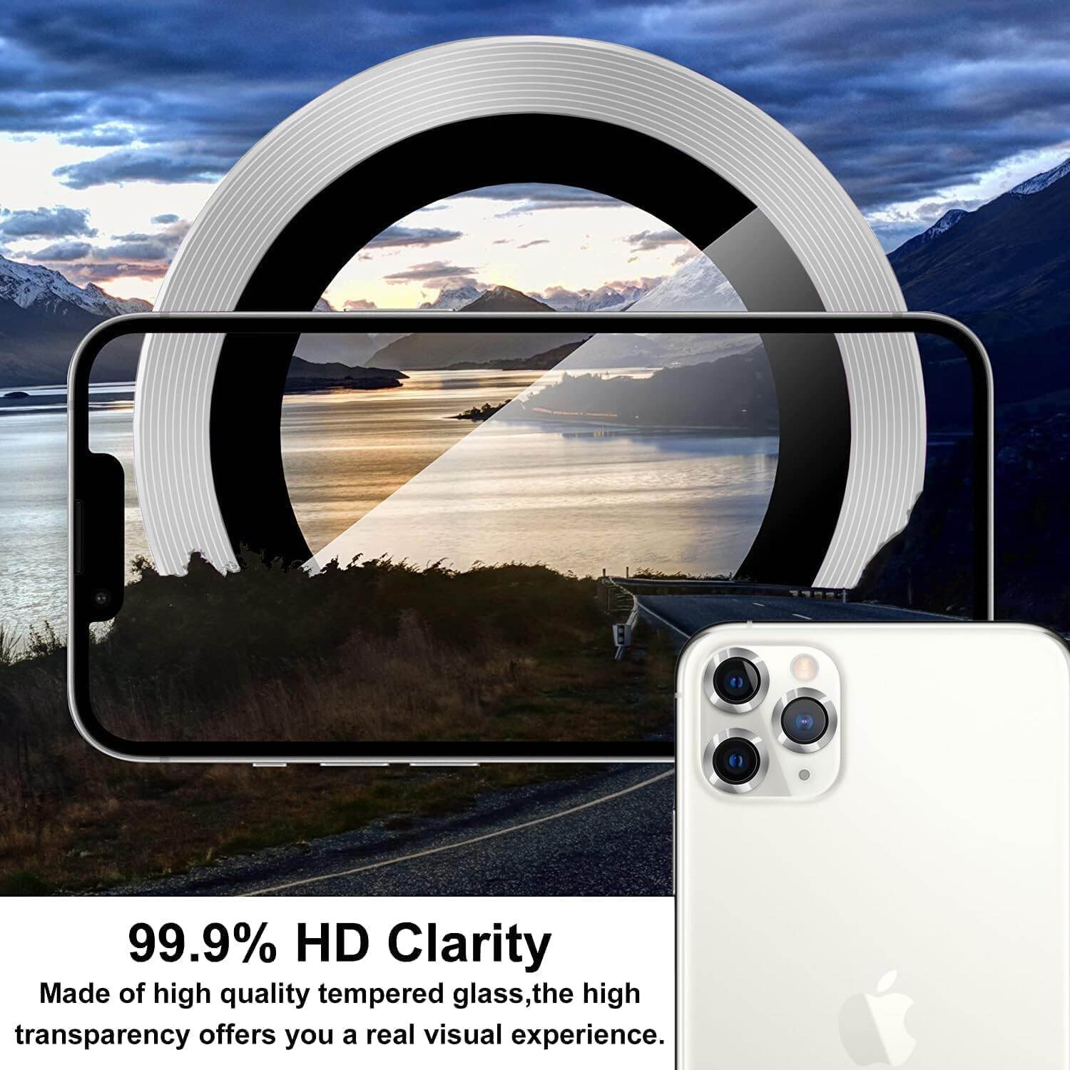 Picture of Camera Protector for iPhone 11 Pro Max White WSKEN Ring Camera Lens Protector for Mobile
