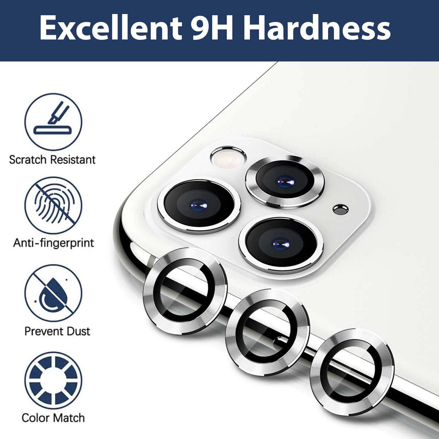 Picture of Camera Protector for iPhone 11 Pro Max White WSKEN Ring Camera Lens Protector for Mobile