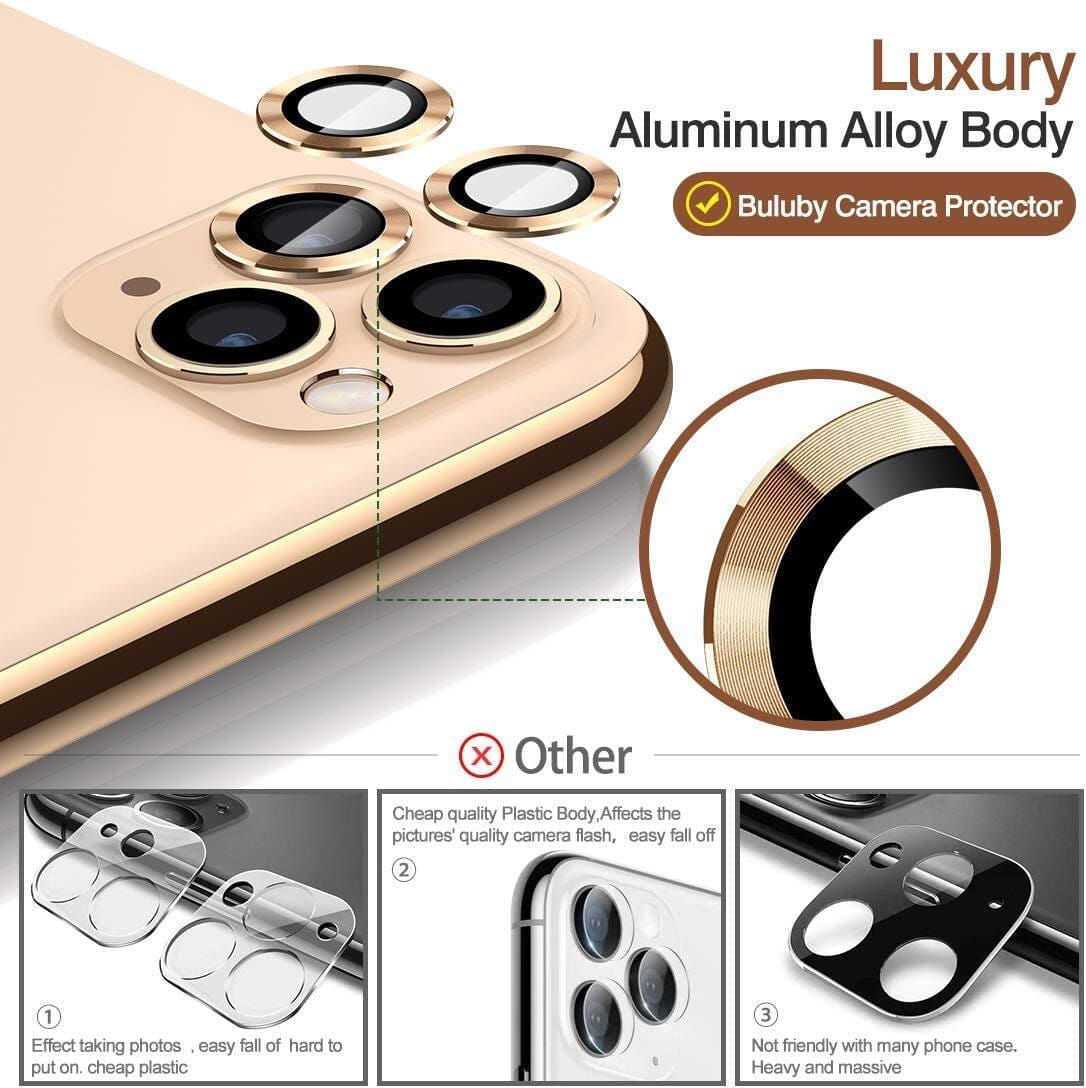 Picture of Camera Protector for iPhone 11 Pro Gold WSKEN Ring Camera Lens Protector for Mobile