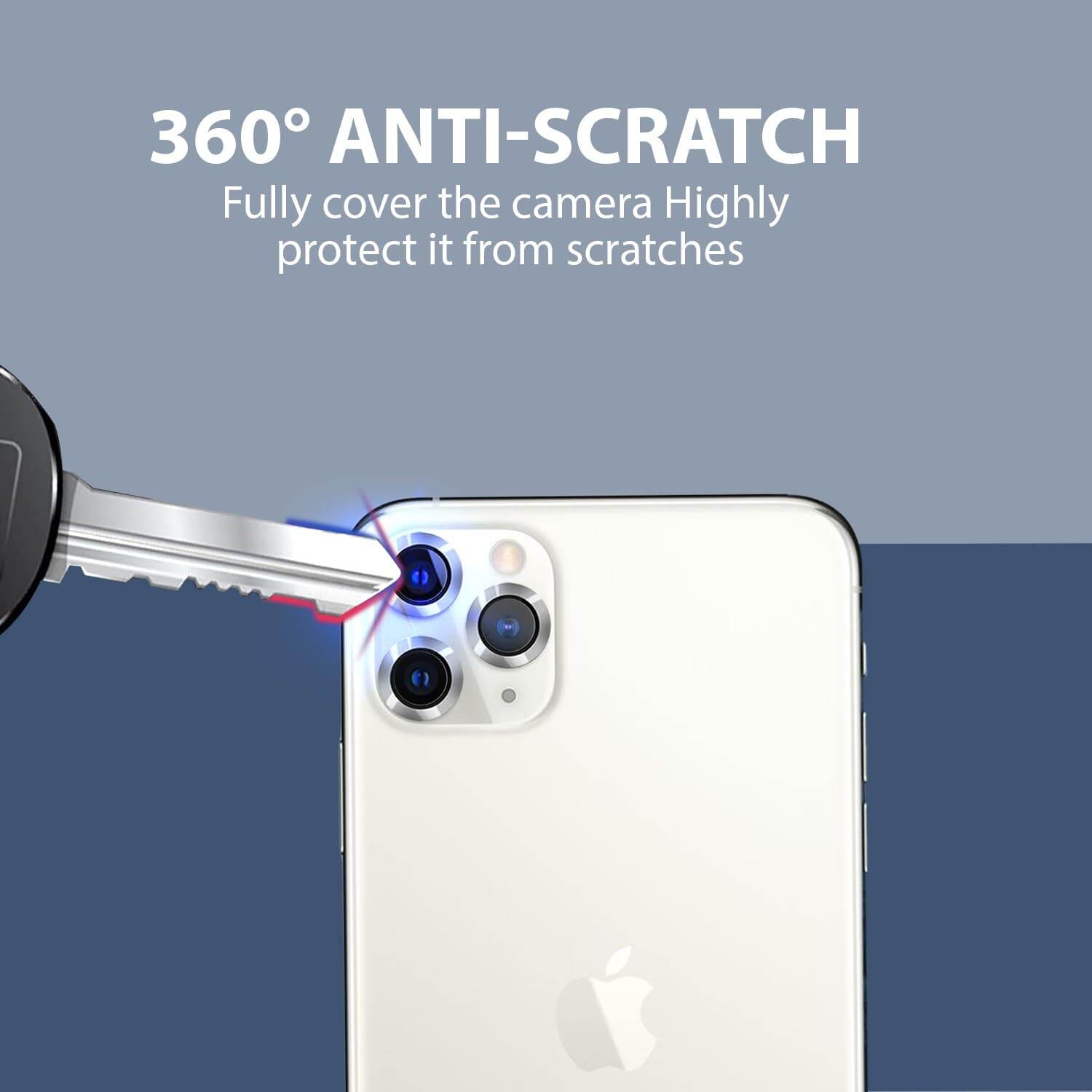 Picture of Camera Protector for iPhone 11 Pro White WSKEN Ring Camera Lens Protector for Mobile