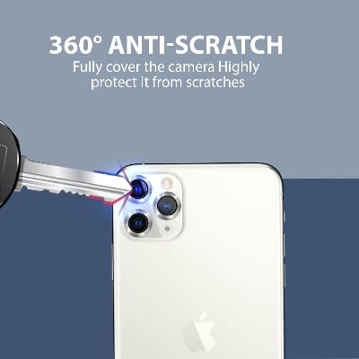 Picture of Camera Protector for iPhone 11 Pro White WSKEN Ring Camera Lens Protector for Mobile