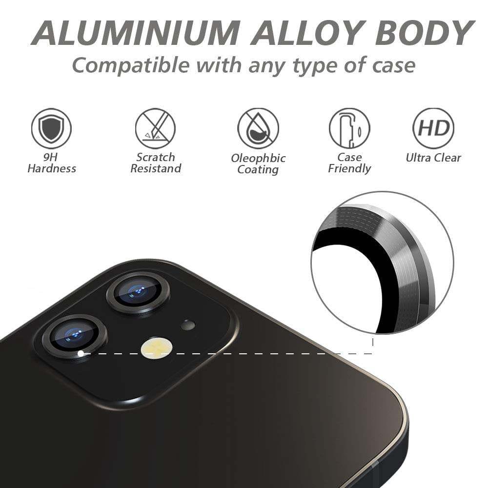 Picture of Camera Protector for iPhone 11 Black WSKEN Ring Camera Lens Protector for Mobile