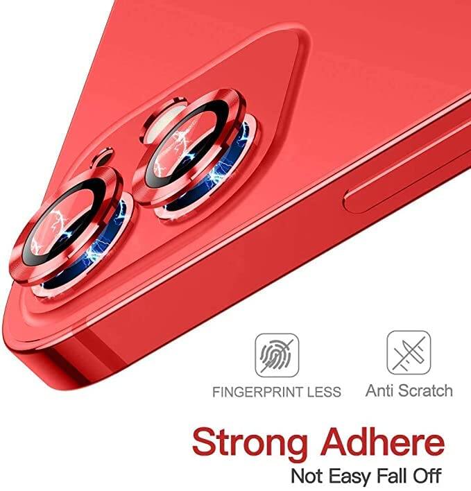 Picture of Camera Protector for iPhone 12 Mini Red WSKEN Ring Camera Lens Protector for Mobile
