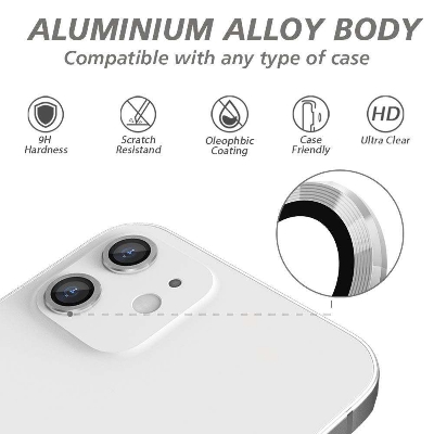Picture of Camera Protector for iPhone 12 Mini White WSKEN Ring Camera Lens Protector for Mobile
