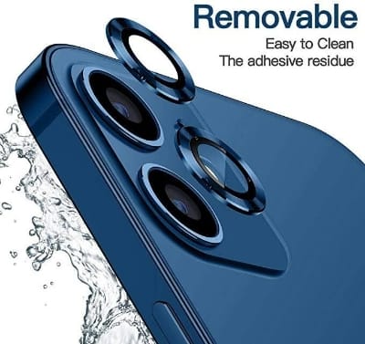 Picture of Camera Protector for iPhone 12 Blue WSKEN Ring Camera Lens Protector for Mobile