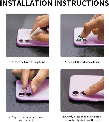 Picture of Camera Protector for iPhone 12 Purple WSKEN Ring Camera Lens Protector for Mobile