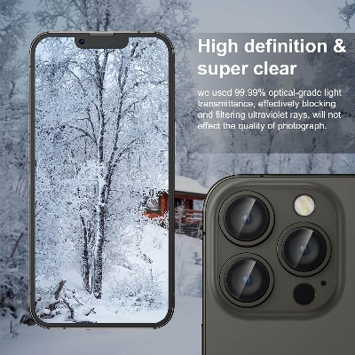 Picture of Camera Protector for iPhone 12 Pro Black WSKEN Ring Camera Lens Protector for Mobile