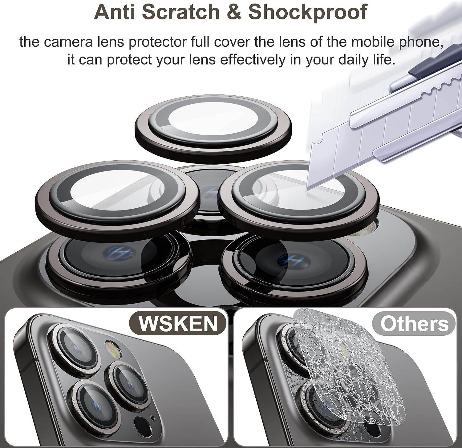 Picture of Camera Protector for iPhone 12 Pro Black WSKEN Ring Camera Lens Protector for Mobile