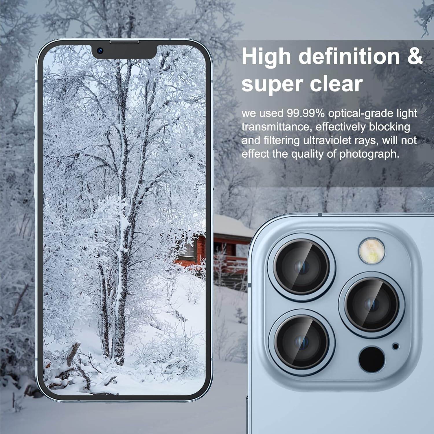 Picture of Camera Protector for iPhone 12 Pro Max Blue WSKEN Ring Camera Lens Protector for Mobile