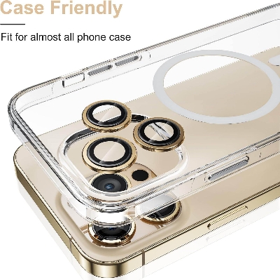 Picture of Camera Protector for iPhone 12 Pro Max Golden WSKEN Ring Camera Lens Protector for Mobile