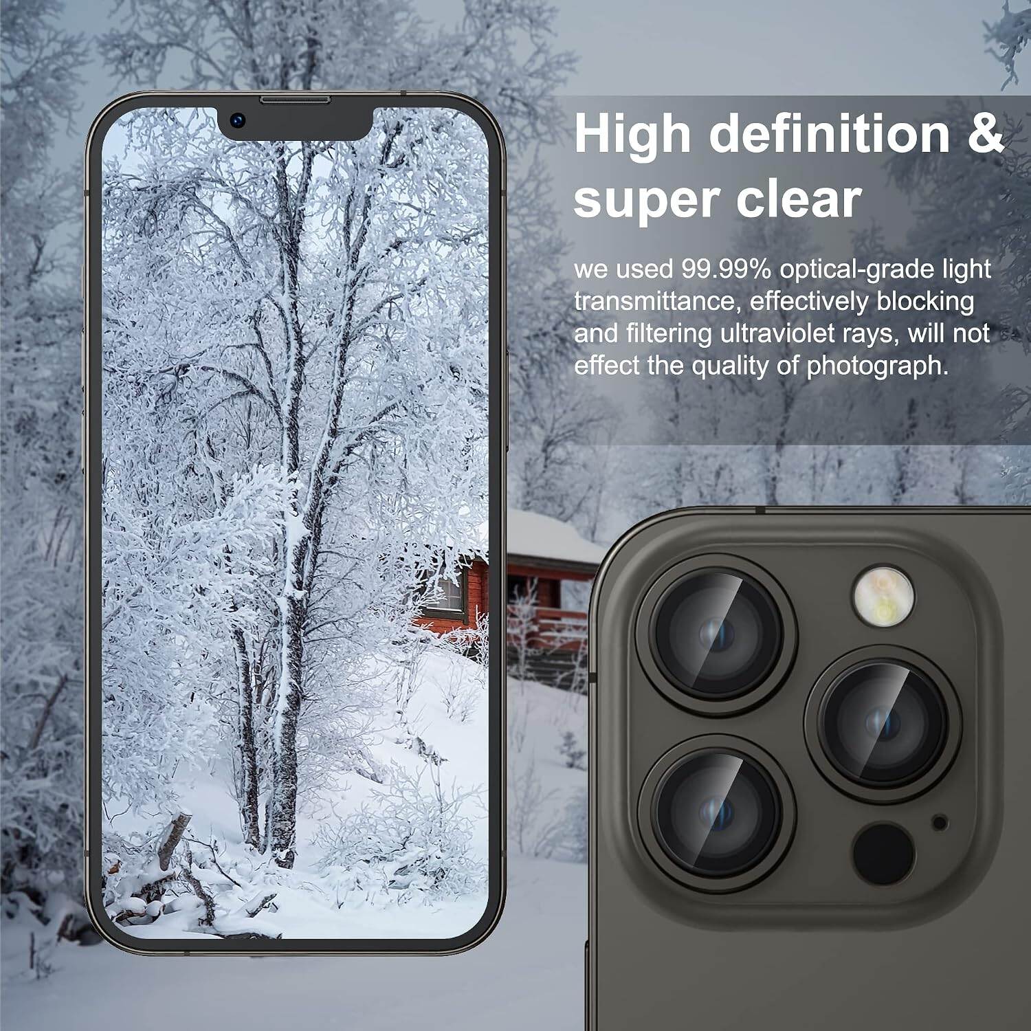 Picture of Camera Protector for iPhone 13 Pro Max Black WSKEN Ring Camera Lens Protector for Mobile