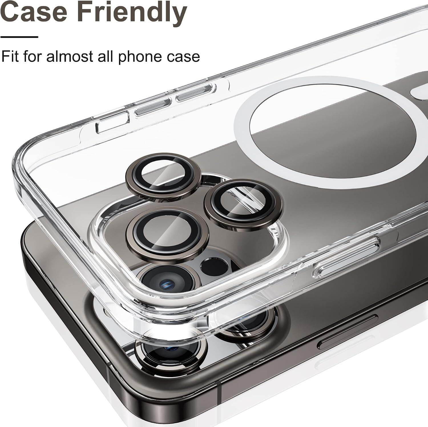 Picture of Camera Protector for iPhone 13 Pro Max Black WSKEN Ring Camera Lens Protector for Mobile