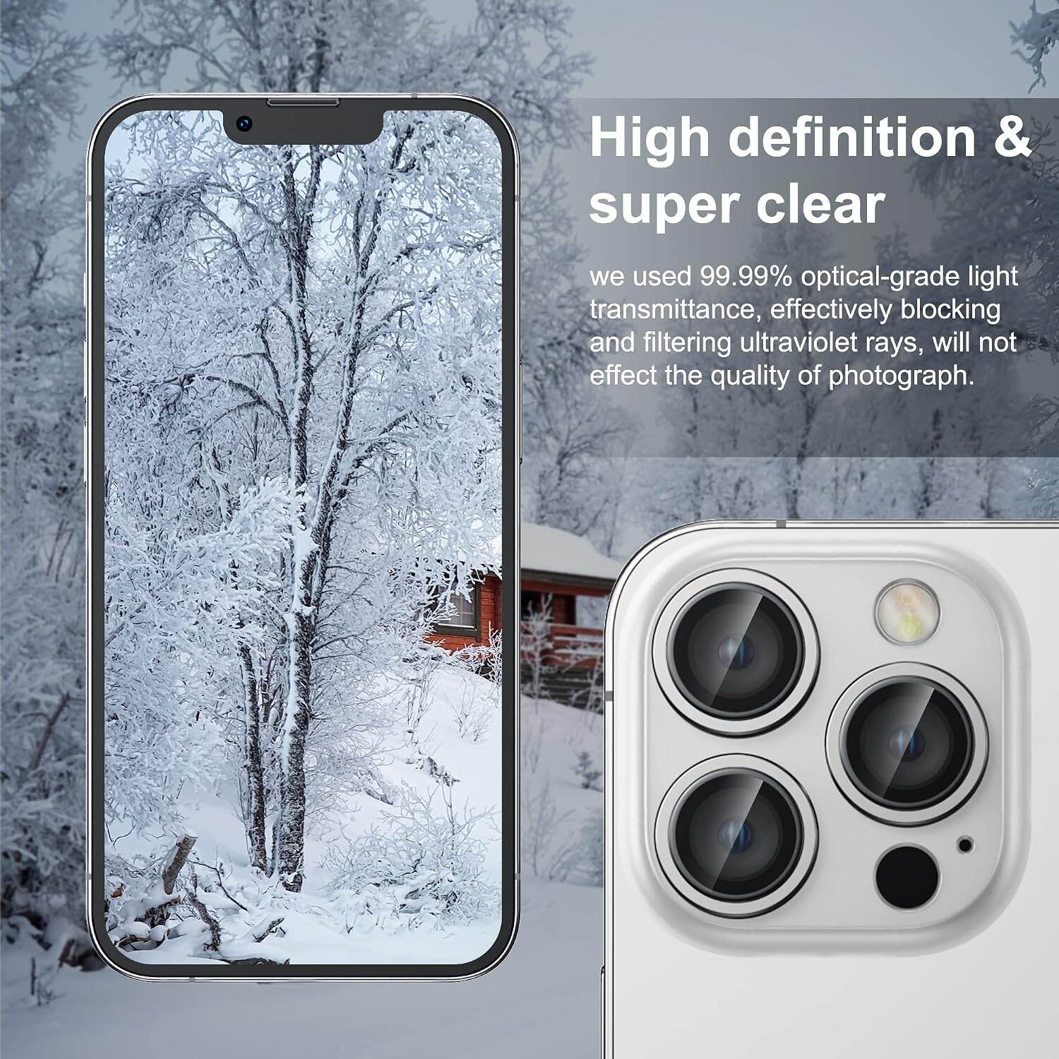 Picture of Camera Protector for iPhone 13 Pro Max White WSKEN Ring Camera Lens Protector for Mobile