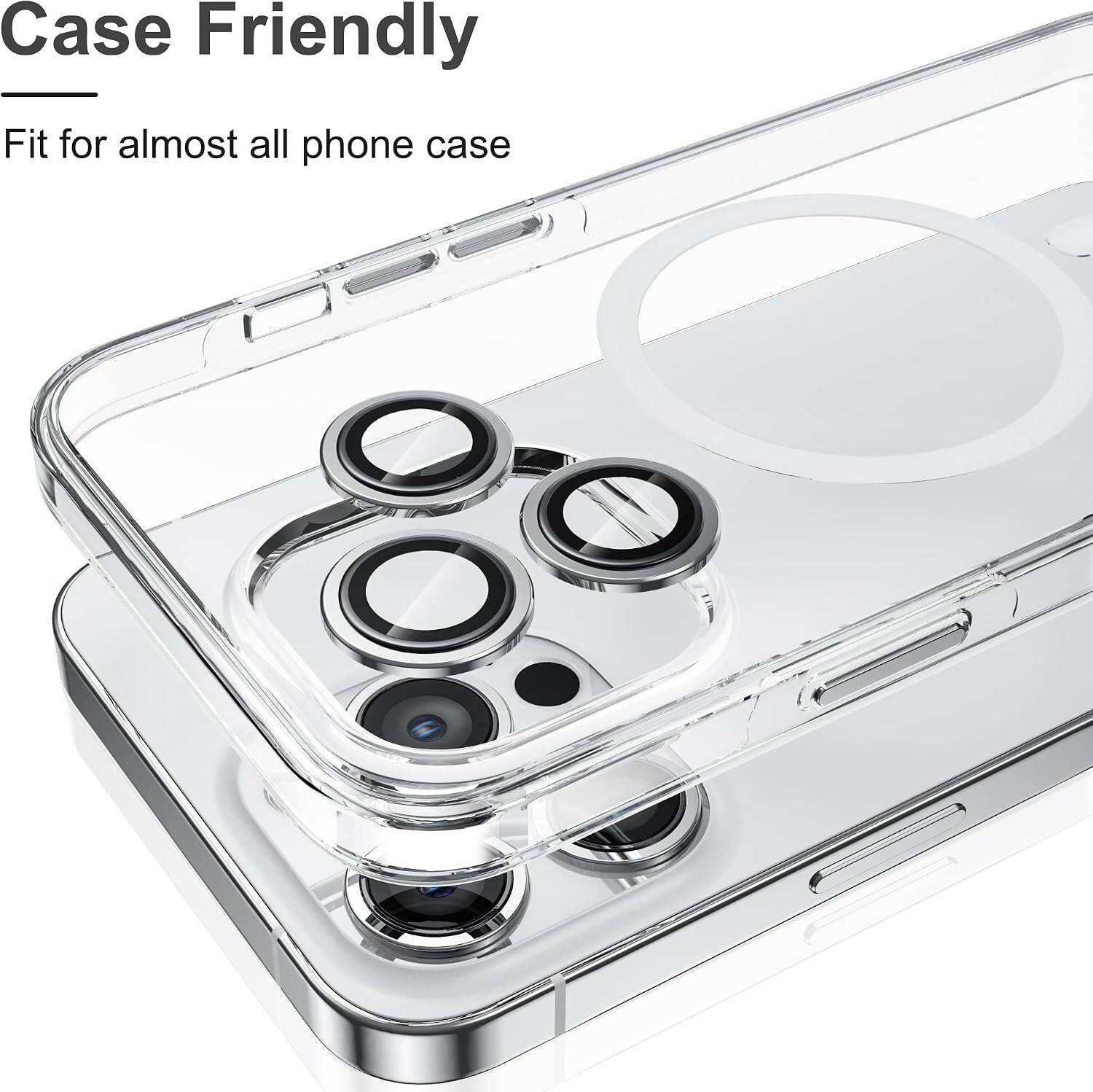 Picture of Camera Protector for iPhone 13 Pro Max White WSKEN Ring Camera Lens Protector for Mobile