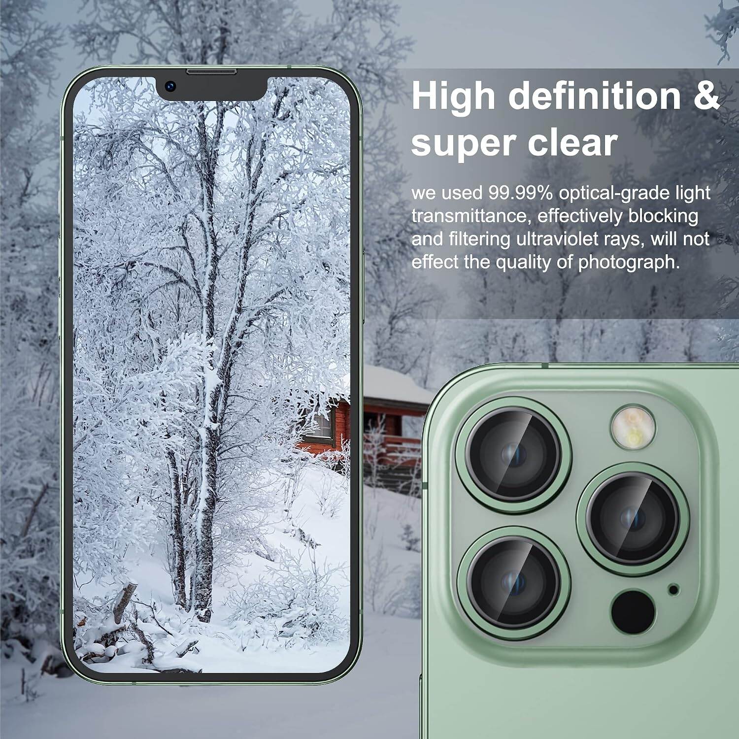 Picture of Camera Protector for iPhone 13 Pro Green WSKEN Ring Camera Lens Protector for Mobile
