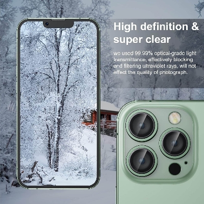 Picture of Camera Protector for iPhone 13 Pro Green WSKEN Ring Camera Lens Protector for Mobile
