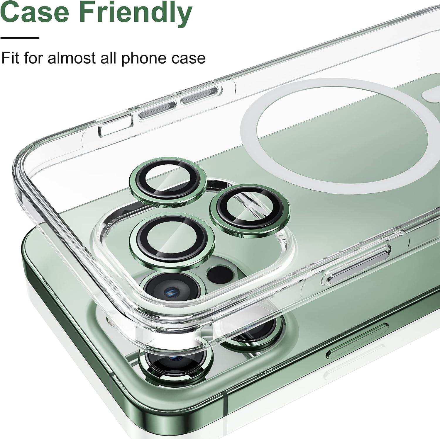 Picture of Camera Protector for iPhone 13 Pro Green WSKEN Ring Camera Lens Protector for Mobile