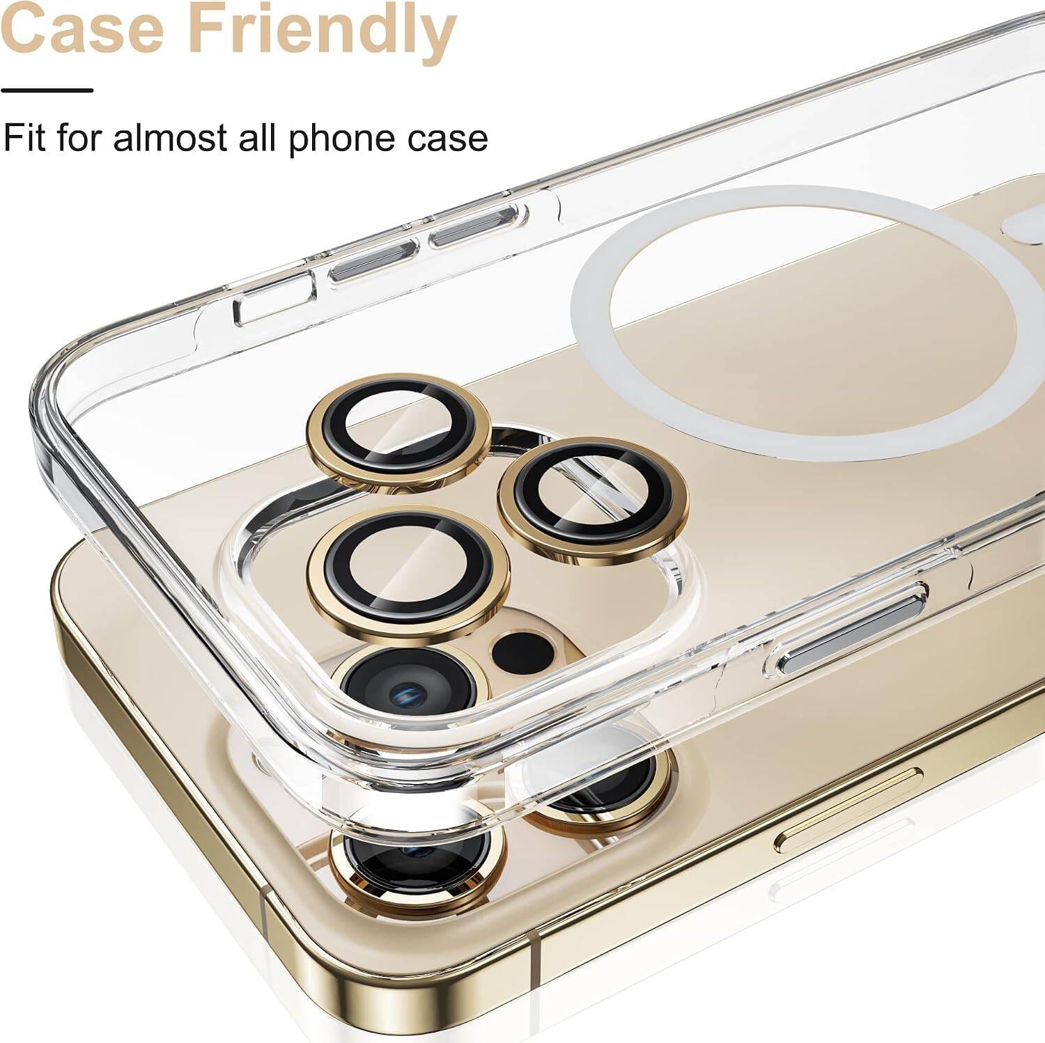 Picture of Camera Protector for iPhone 13 Pro Golden WSKEN Ring Camera Lens Protector for Mobile
