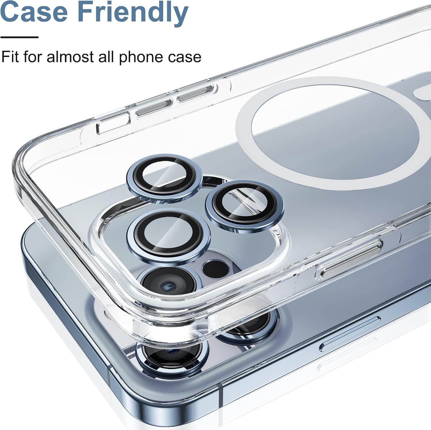 Picture of Camera Protector for iPhone 13 Pro Blue WSKEN Ring Camera Lens Protector for Mobile