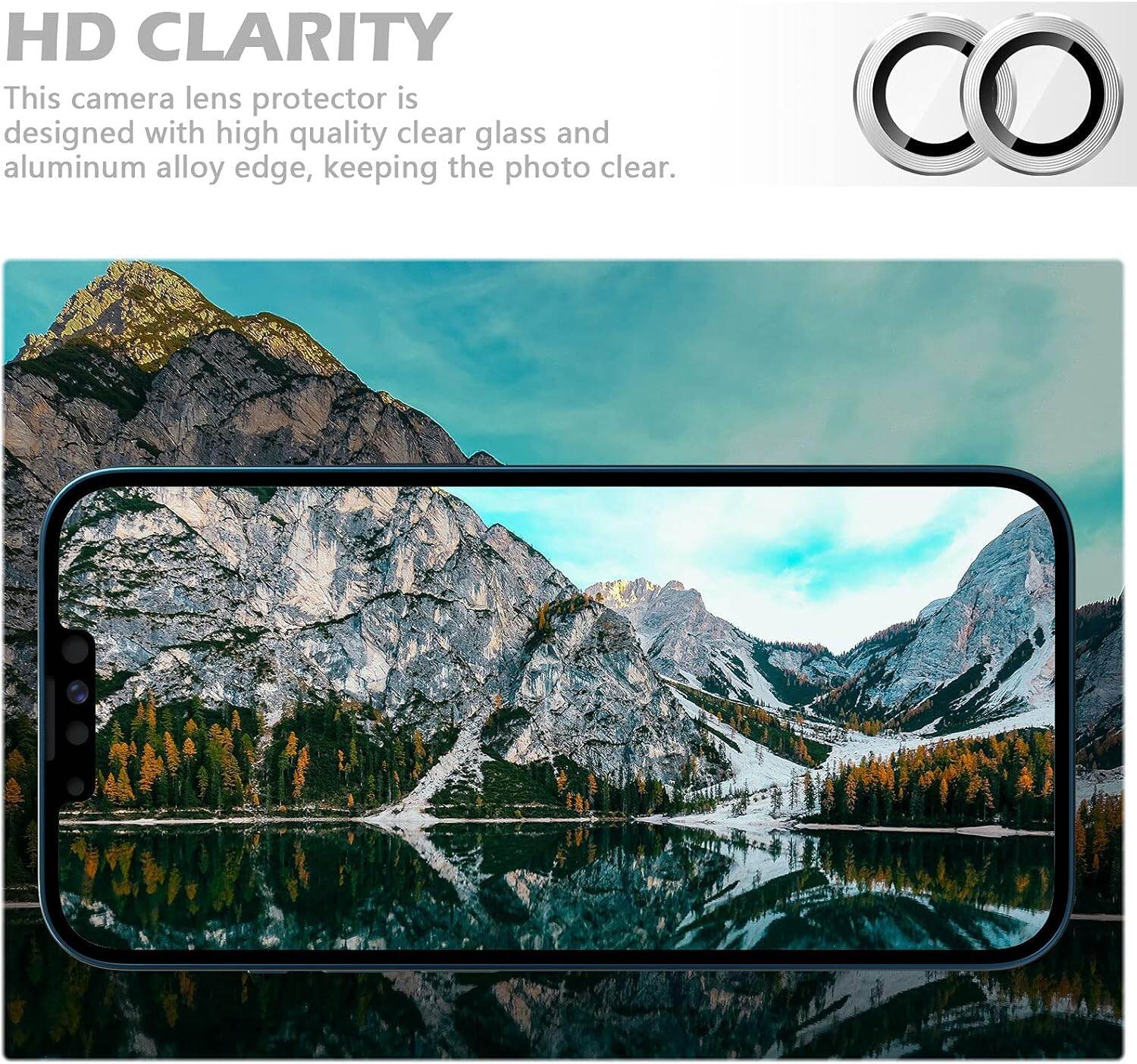 Picture of Camera Protector for iPhone 13 Mini White WSKEN Ring Camera Lens Protector for Mobile