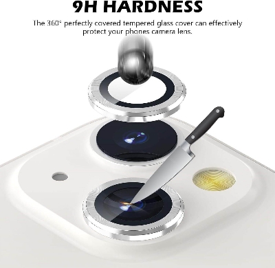 Picture of Camera Protector for iPhone 13 Mini White WSKEN Ring Camera Lens Protector for Mobile