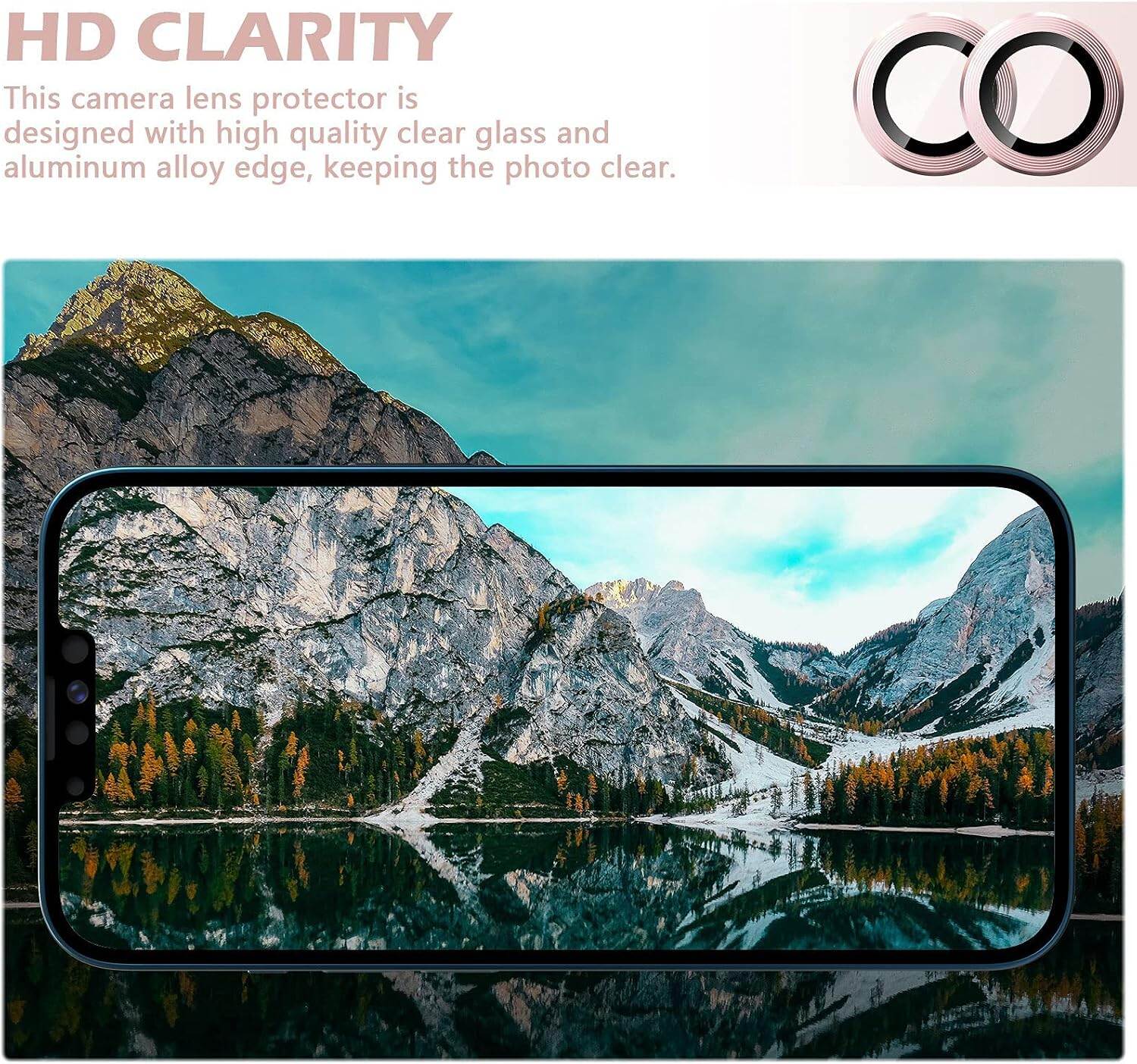 Picture of Camera Protector for iPhone 13 Mini Pink WSKEN Ring Camera Lens Protector for Mobile