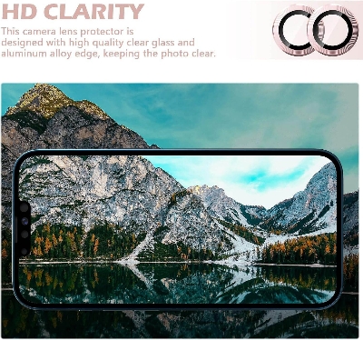 Picture of Camera Protector for iPhone 13 Mini Pink WSKEN Ring Camera Lens Protector for Mobile