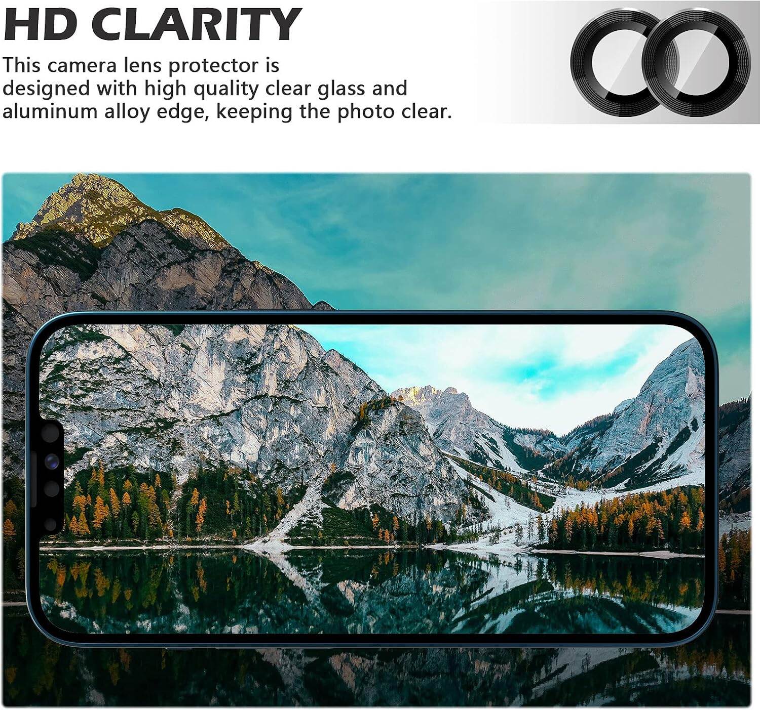 Picture of Camera Protector for iPhone 13 Black WSKEN Ring Camera Lens Protector for Mobile