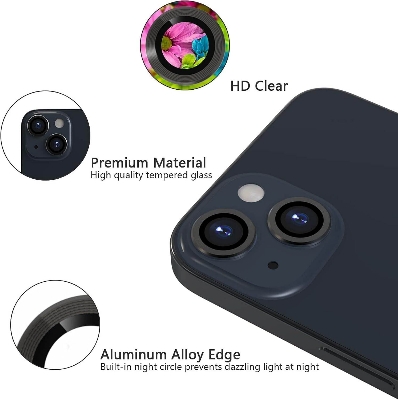 Picture of Camera Protector for iPhone 13 Black WSKEN Ring Camera Lens Protector for Mobile