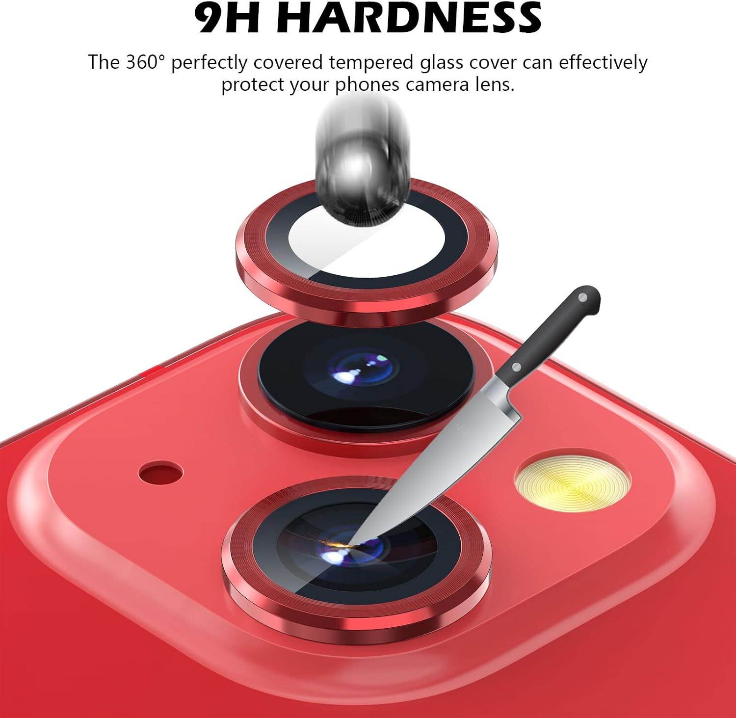 Picture of Camera Protector for iPhone 13 Red WSKEN Ring Camera Lens Protector for Mobile