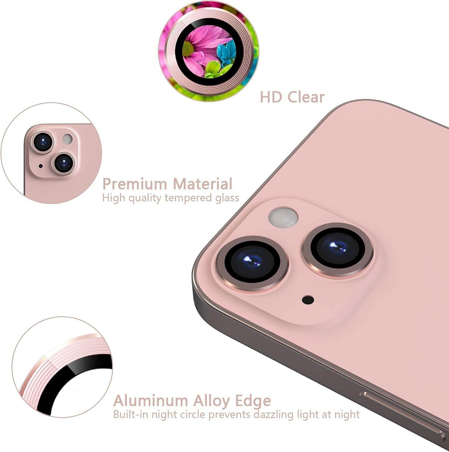 Picture of Camera Protector for iPhone 13 Pink WSKEN Ring Camera Lens Protector for Mobile