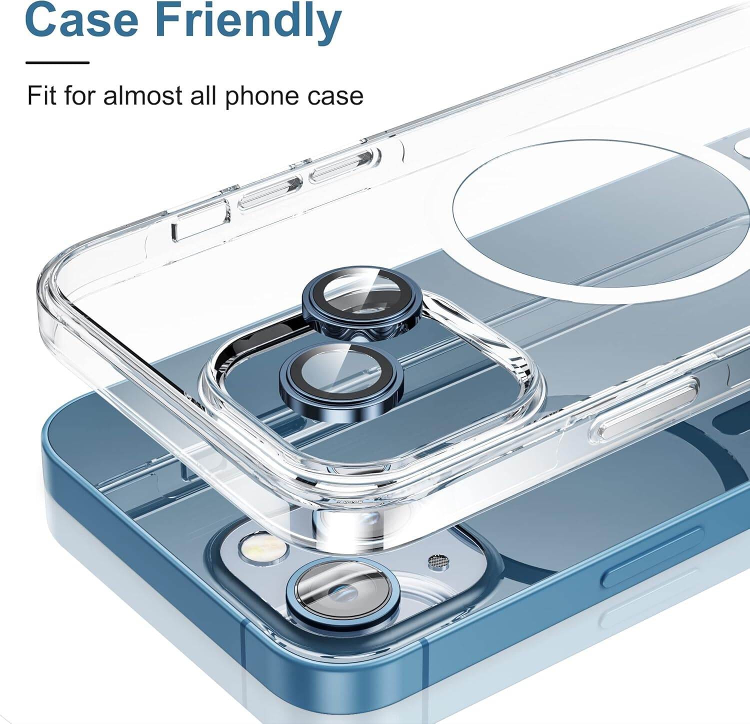 Picture of Camera Protector for iPhone 13 Blue WSKEN Ring Camera Lens Protector for Mobile