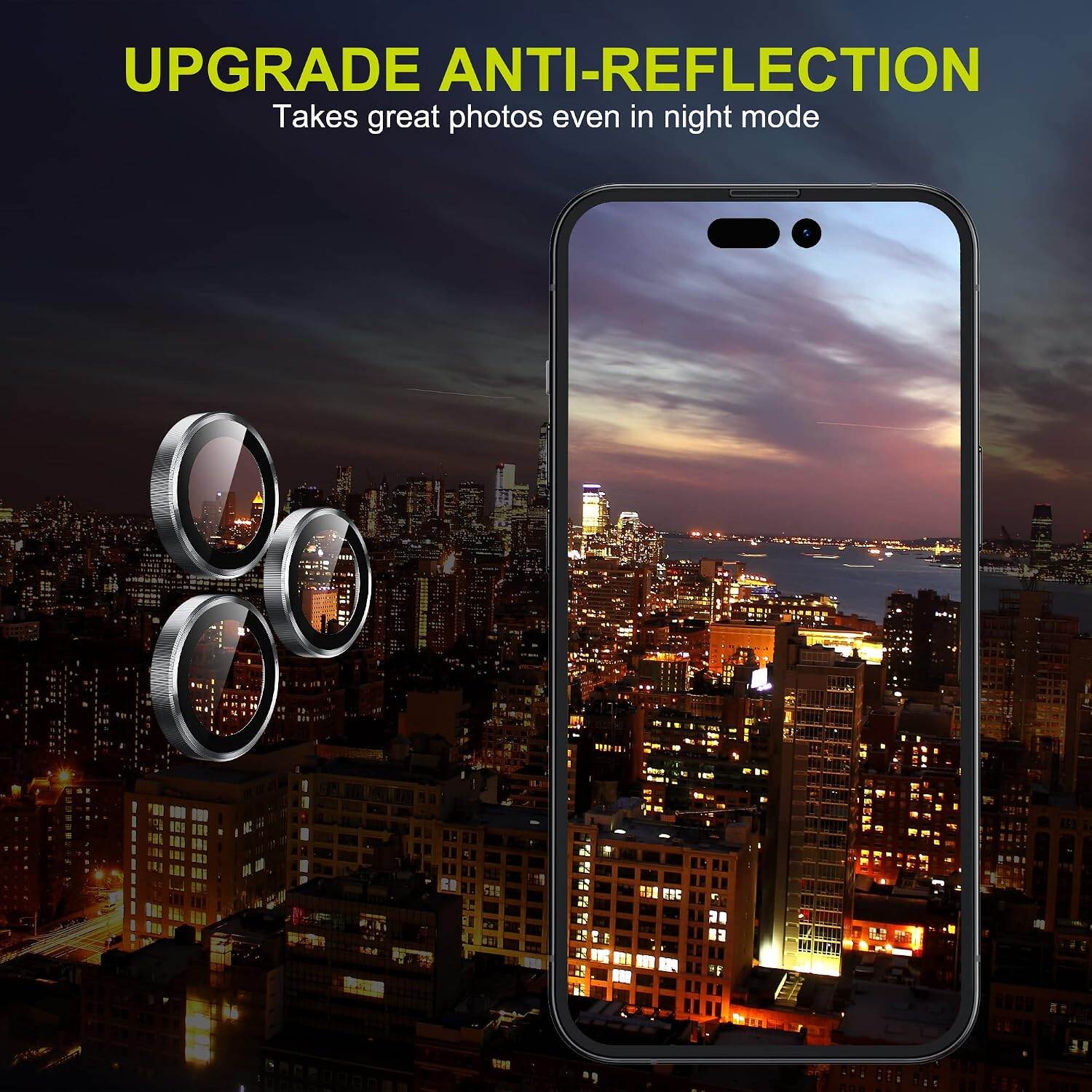 Picture of Camera Protector for iPhone 14 Pro Max White WSKEN Ring Camera Lens Protector for Mobile