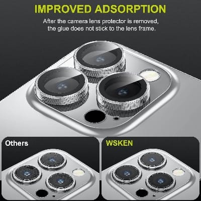 Picture of Camera Protector for iPhone 14 Pro Max White WSKEN Ring Camera Lens Protector for Mobile