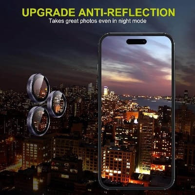 Picture of Camera Protector for iPhone 14 Pro Max Purple WSKEN Ring Camera Lens Protector for Mobile