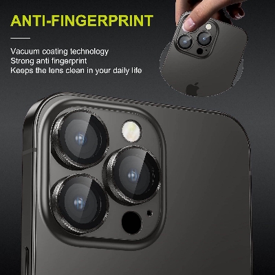 Picture of Camera Protector for iPhone 14 Pro Max Black WSKEN Ring Camera Lens Protector for Mobile