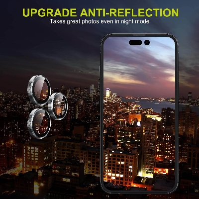 Picture of Camera Protector for iPhone 14 Pro White WSKEN Ring Camera Lens Protector for Mobile