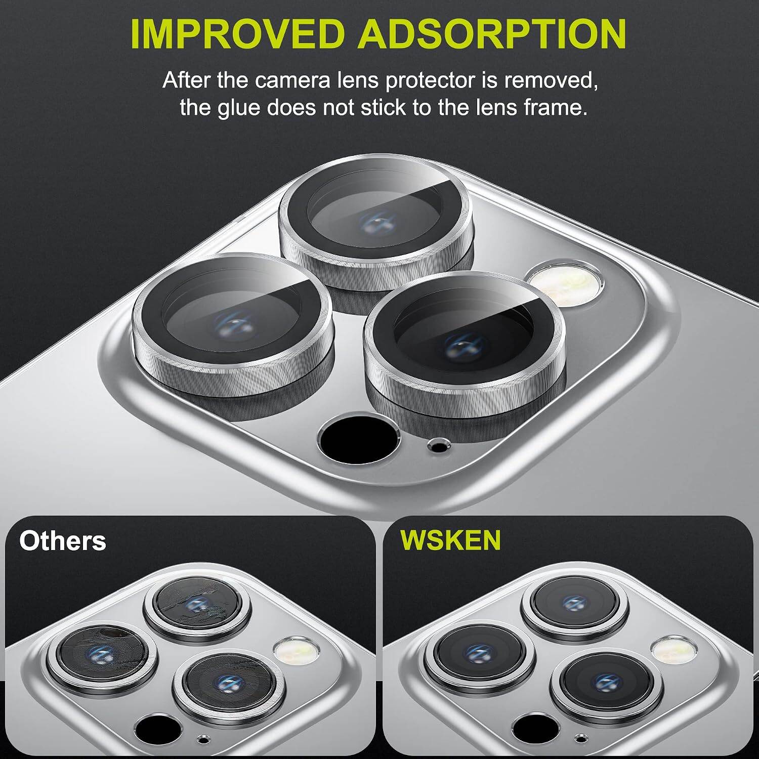 Picture of Camera Protector for iPhone 14 Pro White WSKEN Ring Camera Lens Protector for Mobile