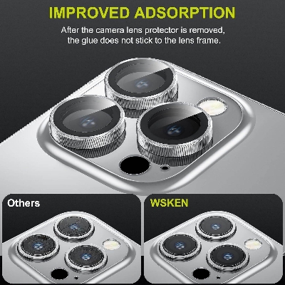 Picture of Camera Protector for iPhone 14 Pro White WSKEN Ring Camera Lens Protector for Mobile