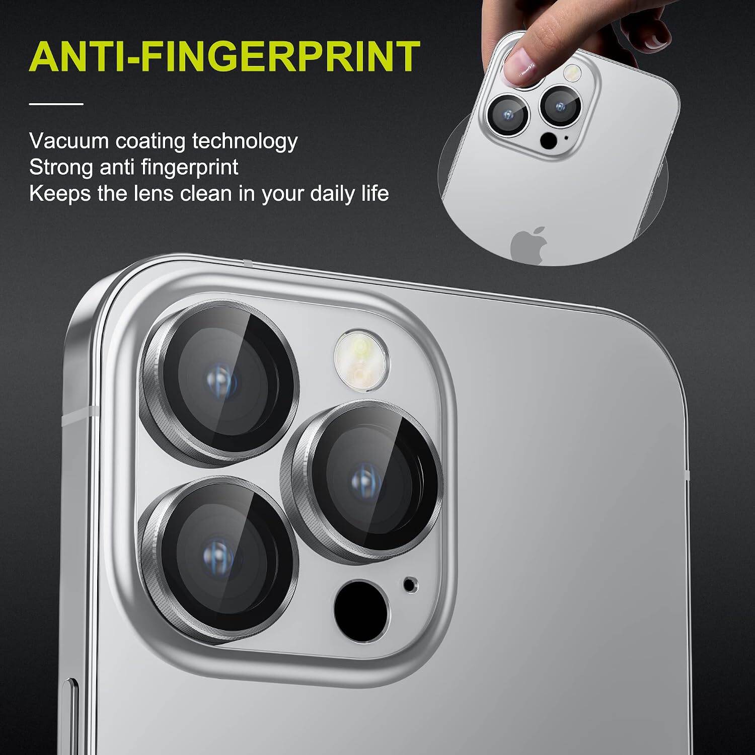 Picture of Camera Protector for iPhone 14 Pro White WSKEN Ring Camera Lens Protector for Mobile