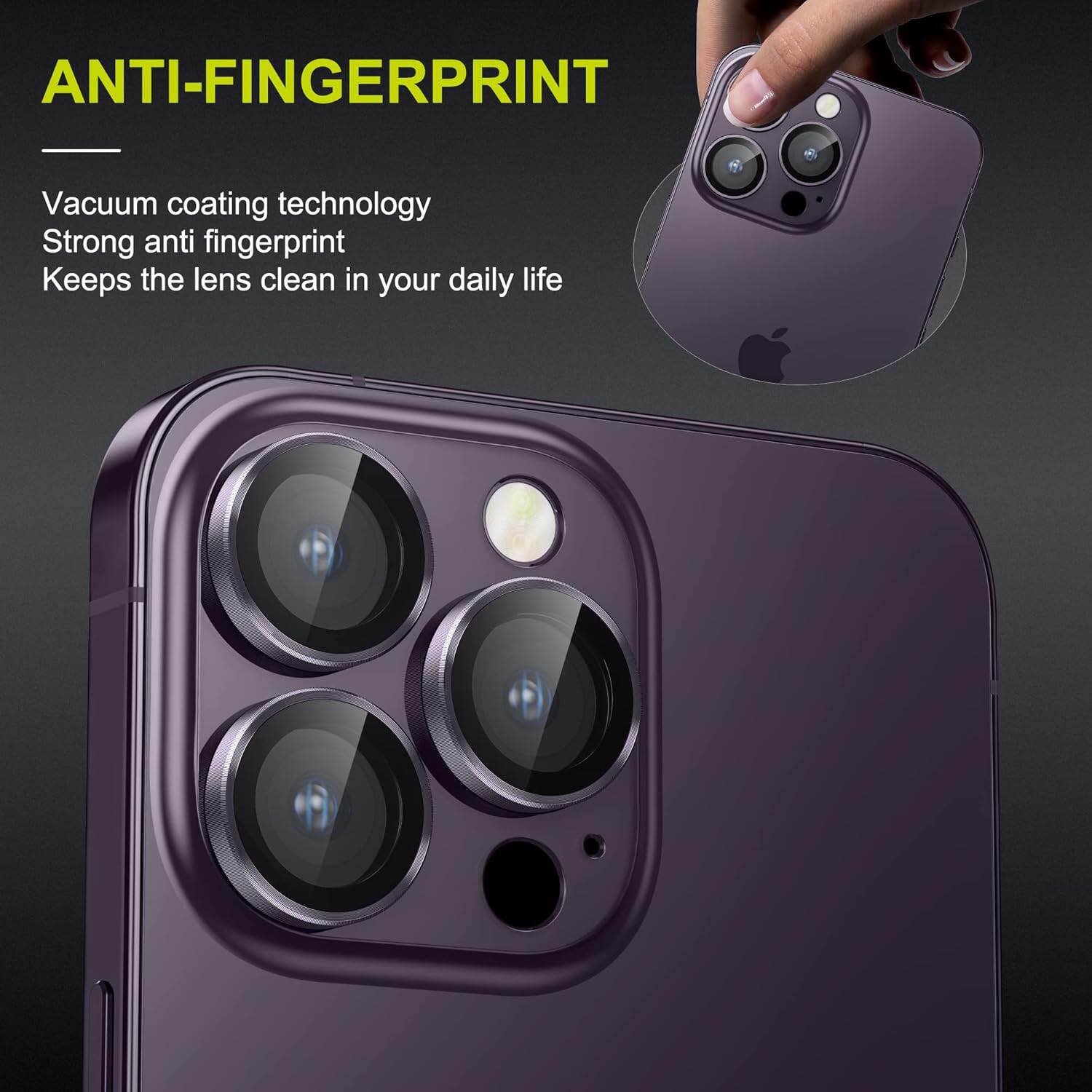 Picture of Camera Protector for iPhone 14 Pro Purple WSKEN Ring Camera Lens Protector for Mobile