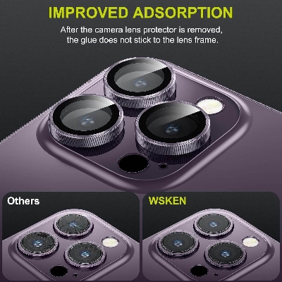 Picture of Camera Protector for iPhone 14 Pro Purple WSKEN Ring Camera Lens Protector for Mobile