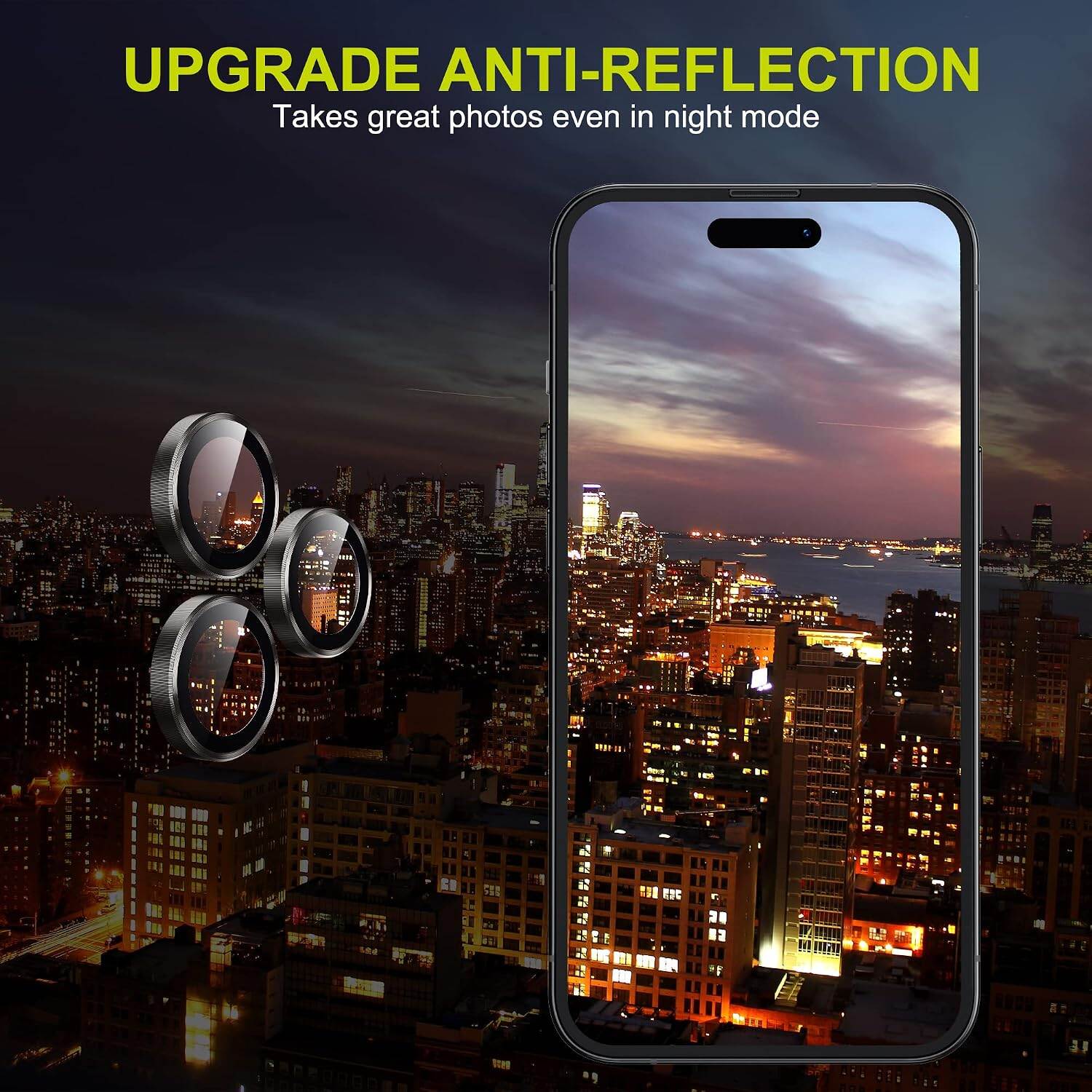 Picture of Camera Protector for iPhone 14 Pro Black WSKEN Ring Camera Lens Protector for Mobile