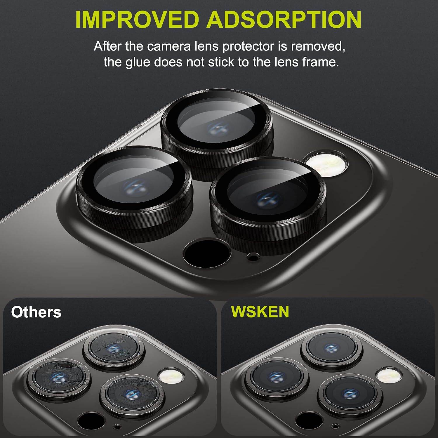 Picture of Camera Protector for iPhone 14 Pro Black WSKEN Ring Camera Lens Protector for Mobile