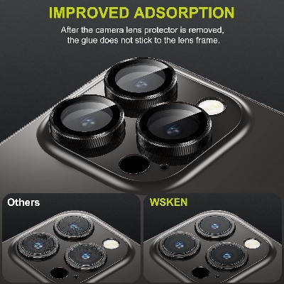 Picture of Camera Protector for iPhone 14 Pro Black WSKEN Ring Camera Lens Protector for Mobile
