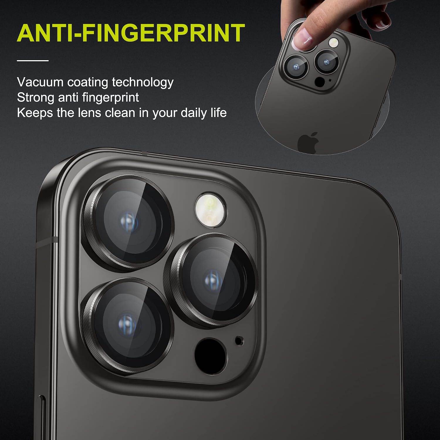 Picture of Camera Protector for iPhone 14 Pro Black WSKEN Ring Camera Lens Protector for Mobile