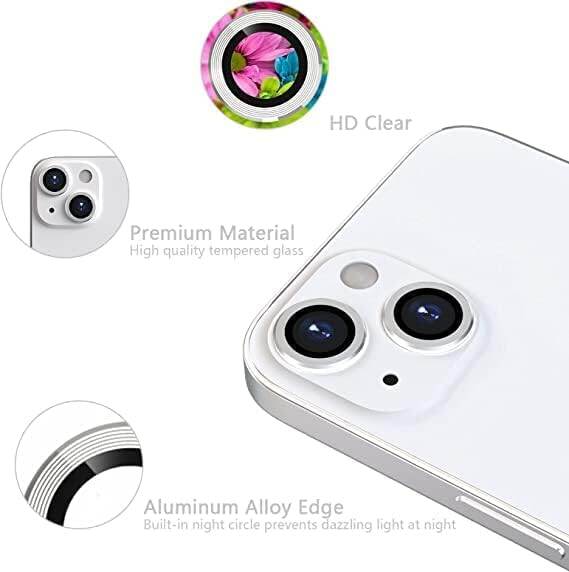 Picture of Camera Protector for iPhone 14 Plus White WSKEN Ring Camera Lens Protector for Mobile
