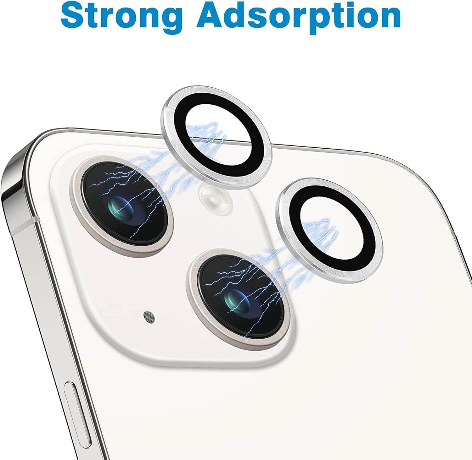 Picture of Camera Protector for iPhone 14 Plus White WSKEN Ring Camera Lens Protector for Mobile